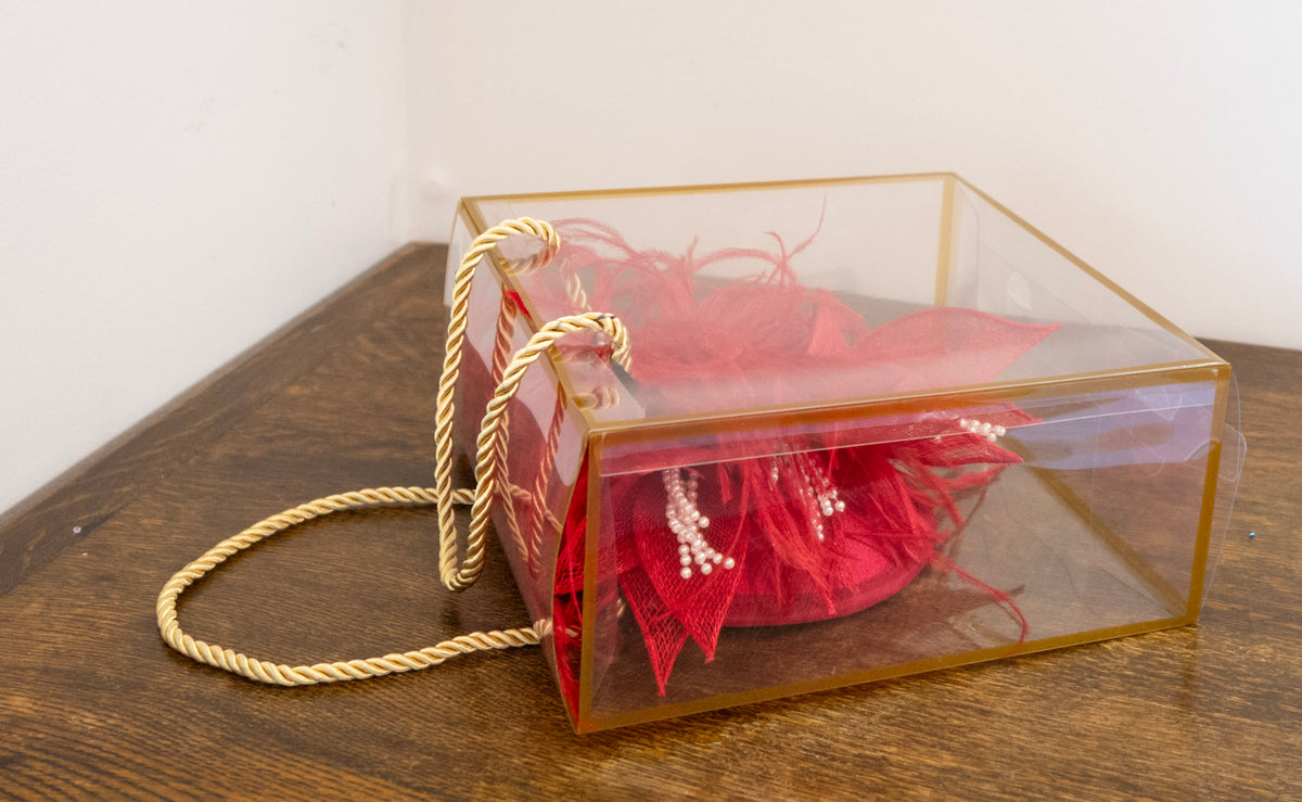 Scarlet Flight - Ostrich Feathers & Sinamay Flowers