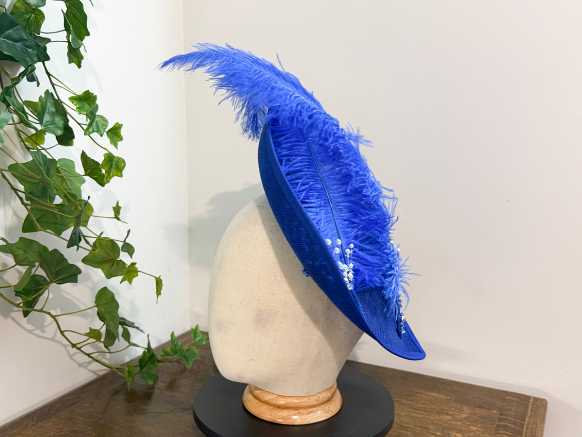 Cobalt Duchess - Heart Shaped Fascinator in Royle Blue