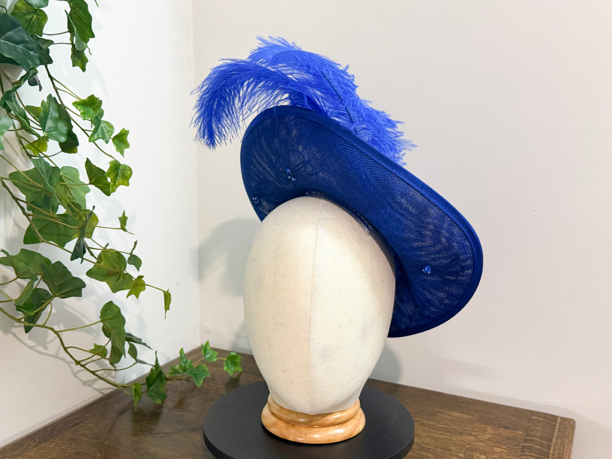 Cobalt Duchess - Heart Shaped Fascinator in Royle Blue