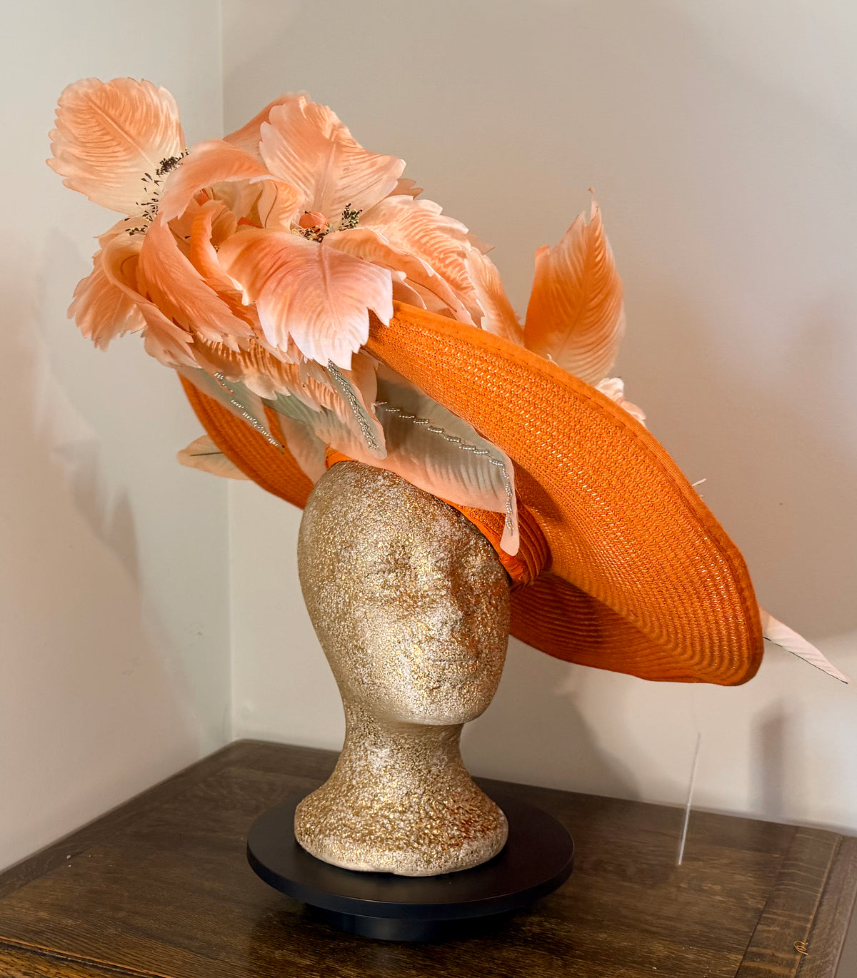Safety Hat - orange floral hat