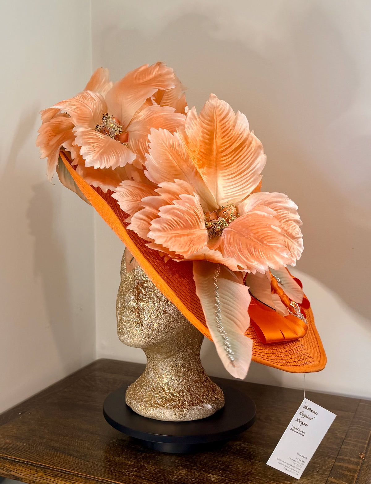 Safety Hat - orange floral hat