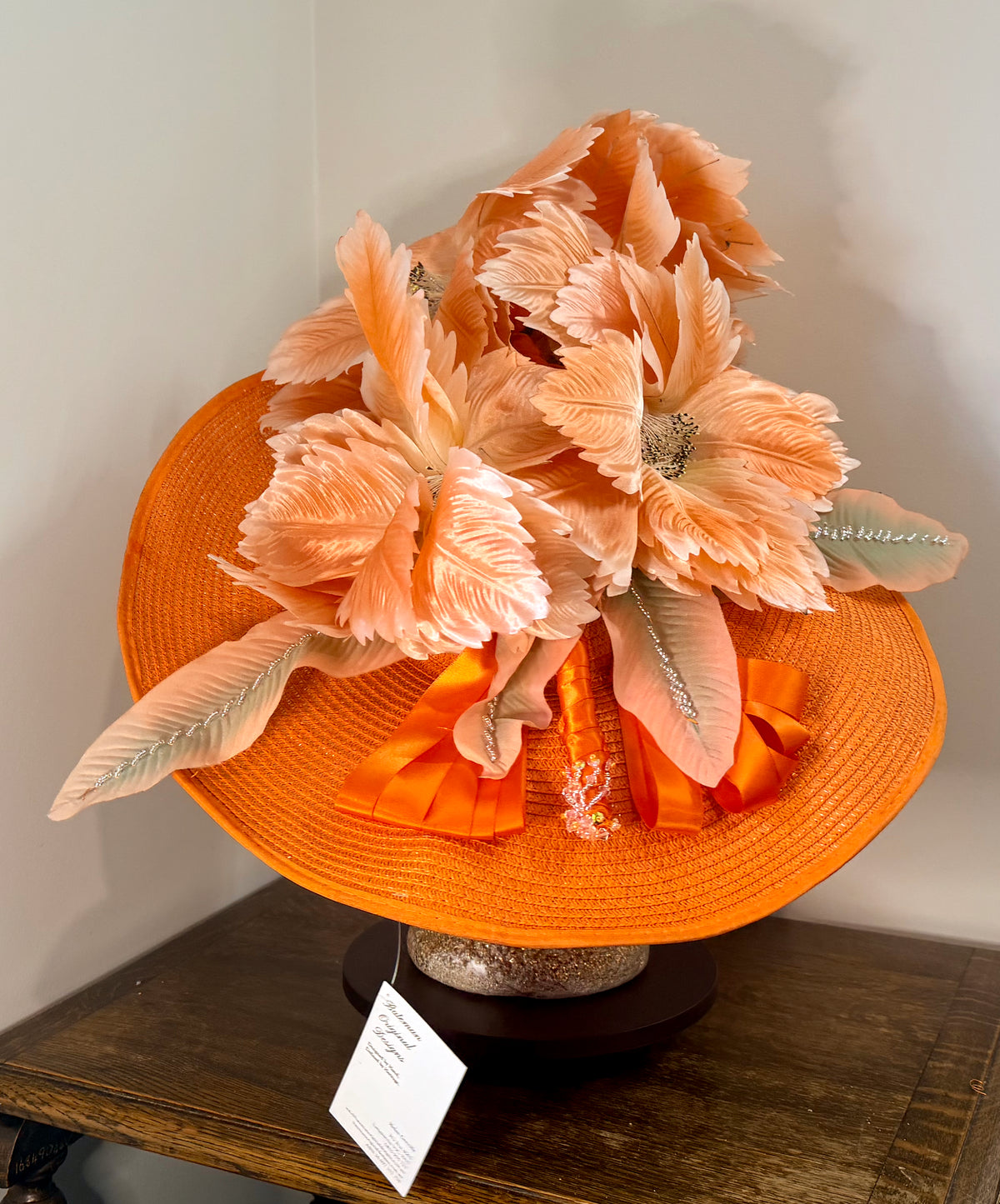 Safety Hat - orange floral hat