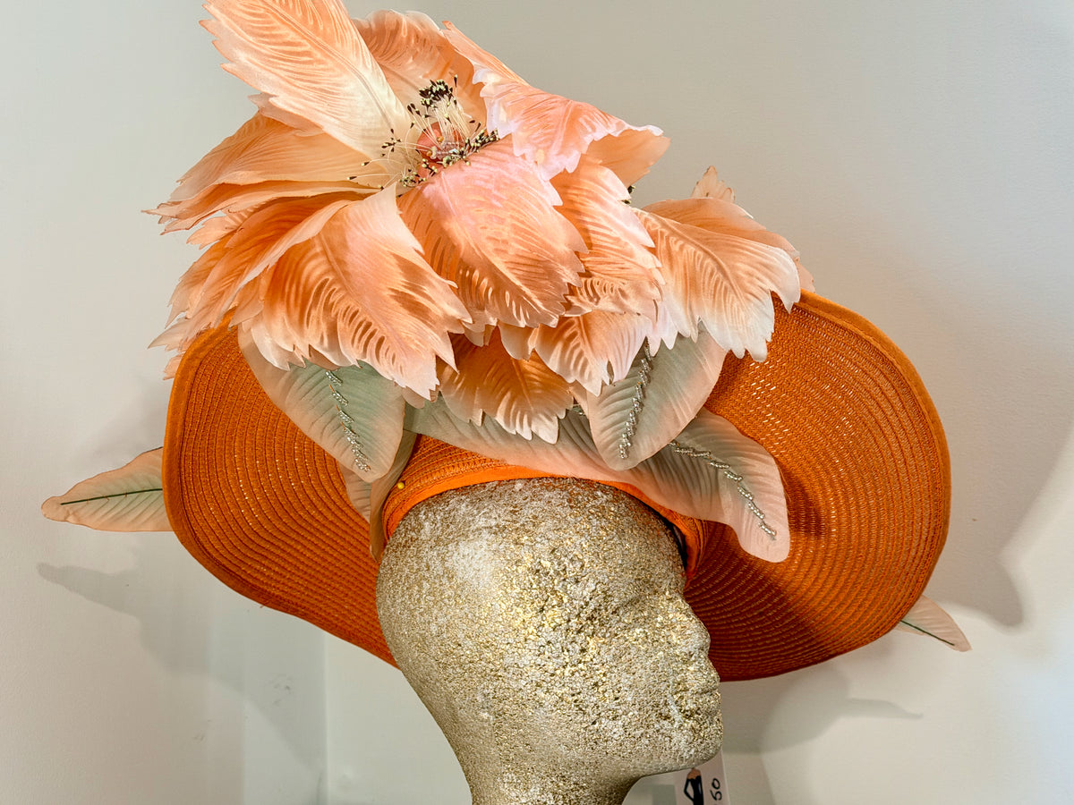 Safety Hat - orange floral hat