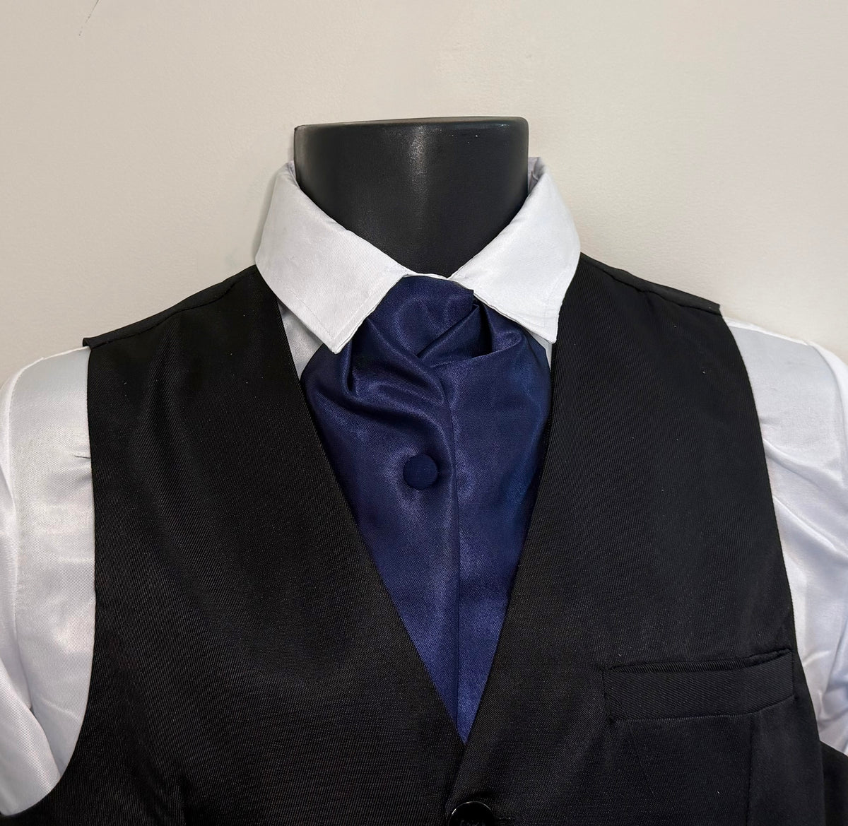 Navy Blue Satin Formal Cravat