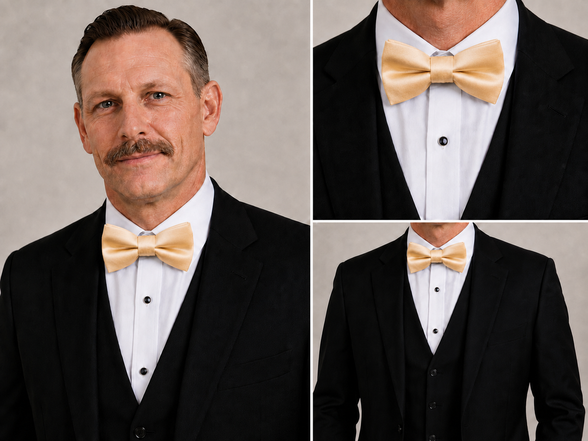 Pale Gold Satin Full-Length Cravat – Neck Tie