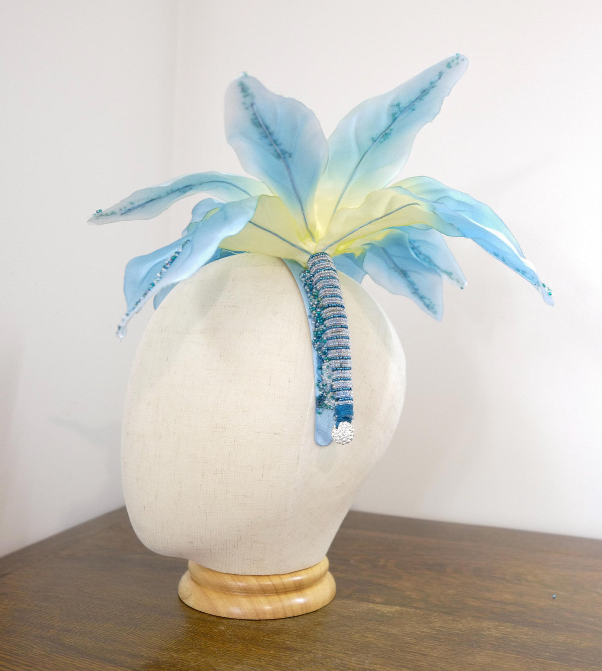 Ocean Blue – Hand-Beaded Floral Headband __etsy:8607152750