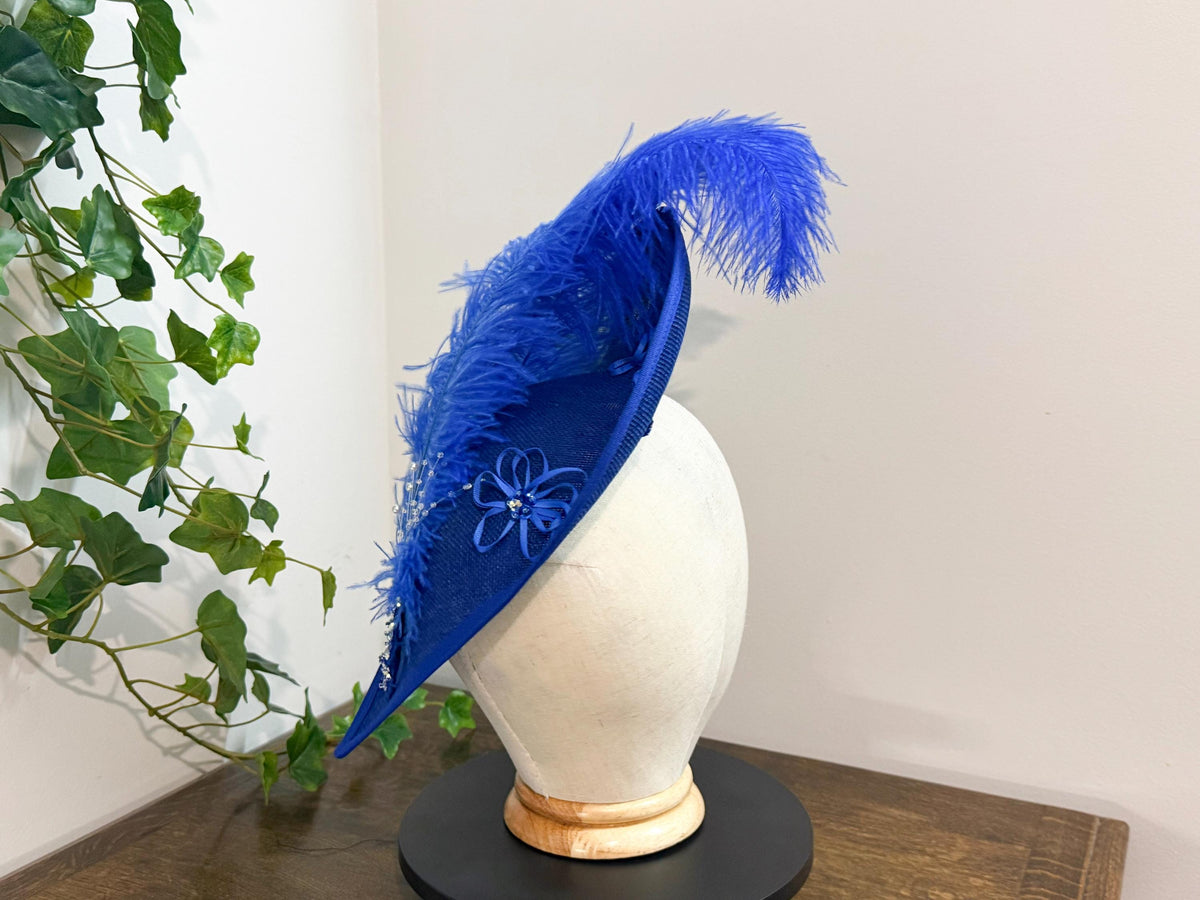 Cobalt Duchess - Heart Shaped Fascinator in Royle Blue __etsy:8609977232