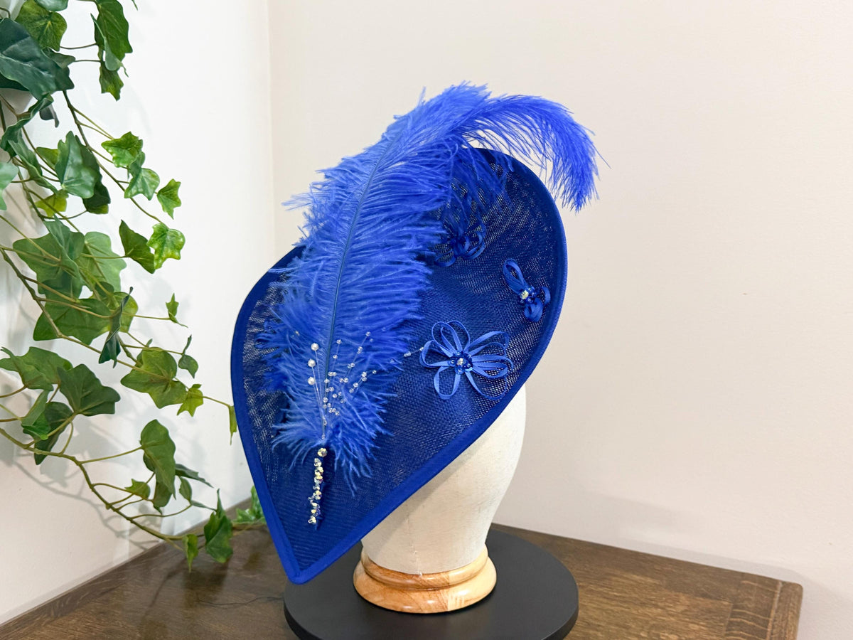 Cobalt Duchess - Heart Shaped Fascinator in Royle Blue __etsy:8609977248