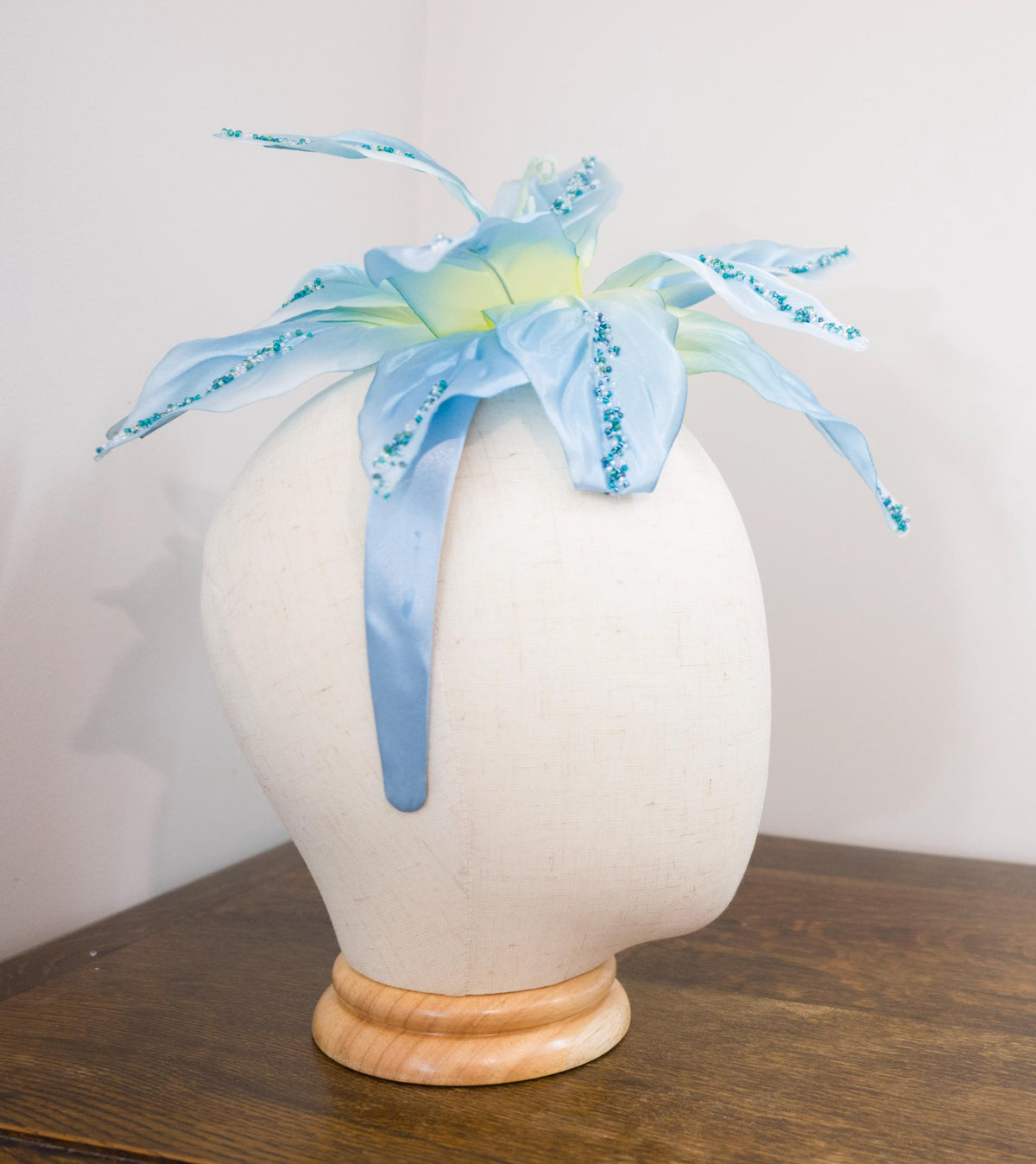 Ocean Blue – Hand-Beaded Floral Headband __etsy:8654987813