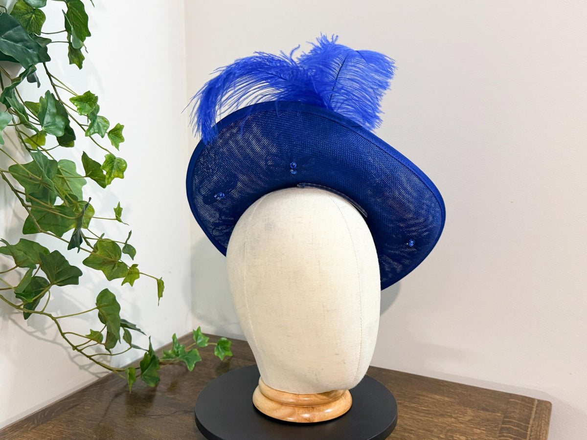 Cobalt Duchess - Heart Shaped Fascinator in Royle Blue __etsy:8657807369