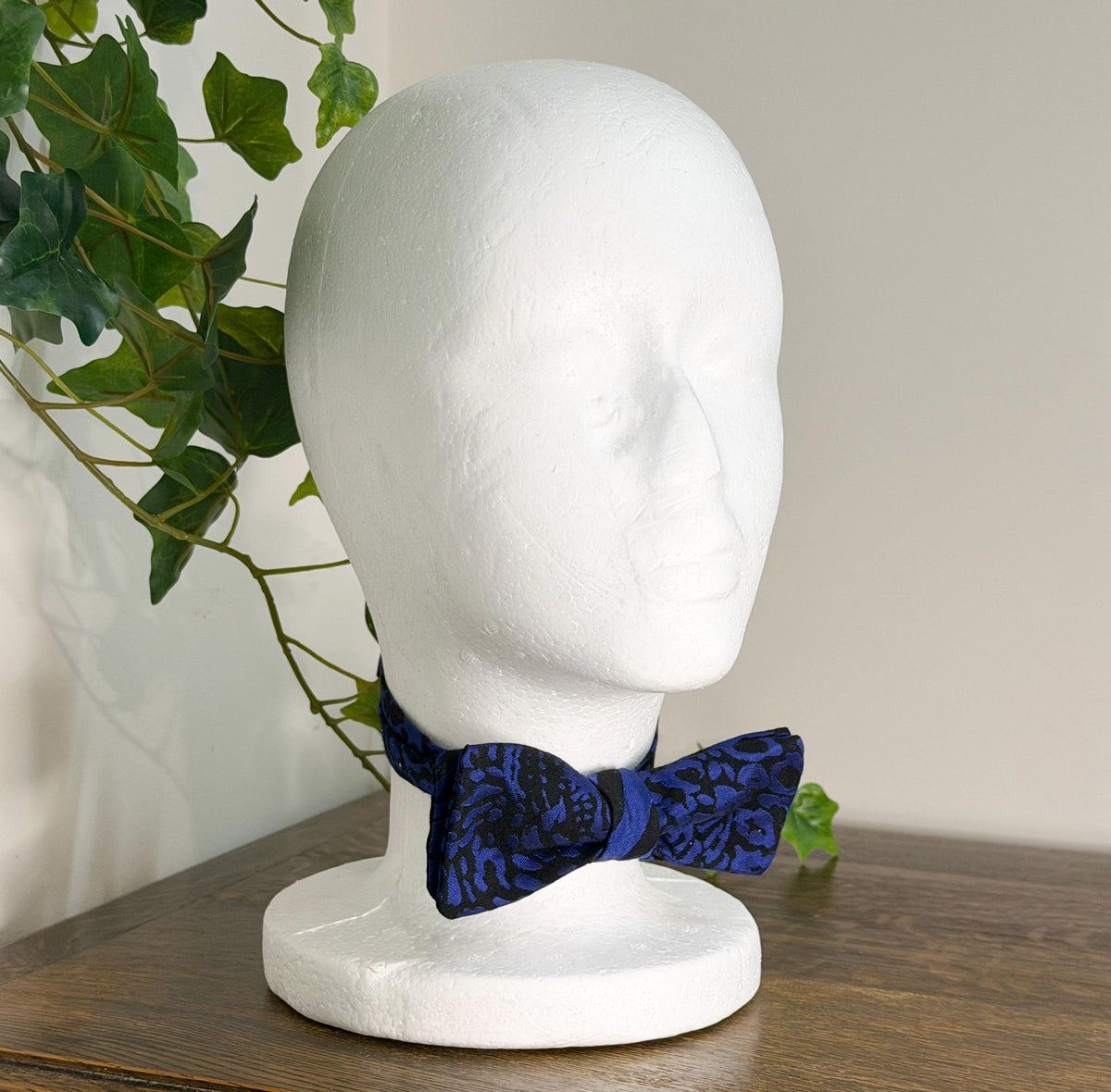 River Bow - Royle Blue & Black Patterned Bowtie